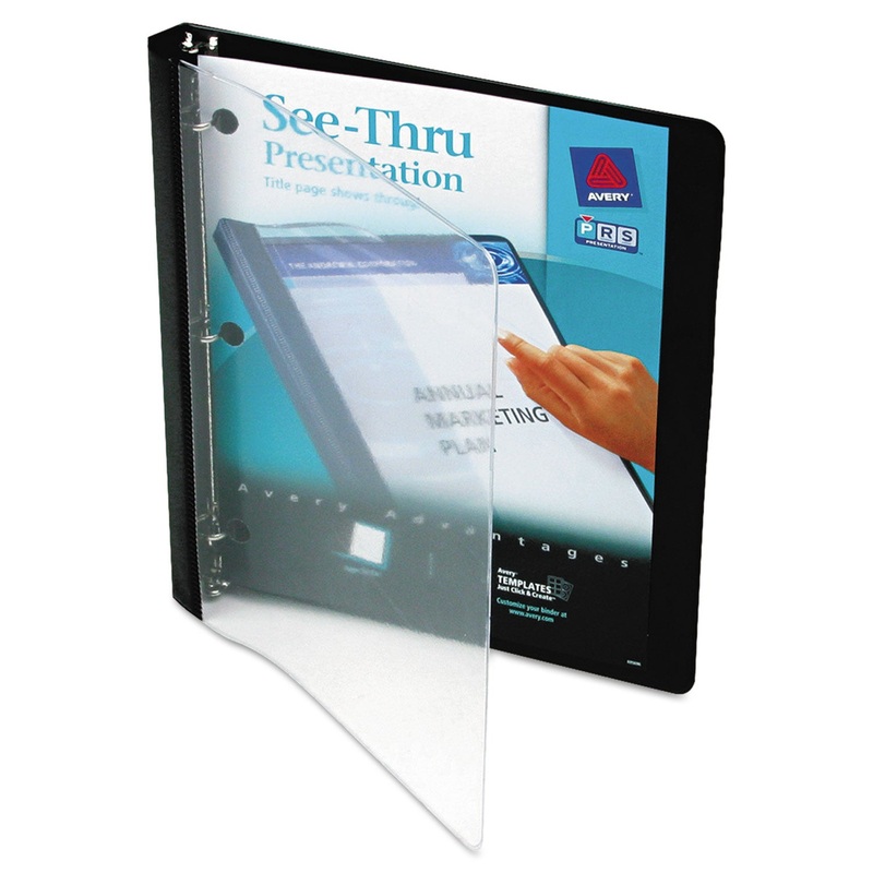 SEE-THRU VIEW BINDER WITH ROUND RINGS, 3 RINGS, 0.5" CAPACITY, 11 X 8.5, BLACK