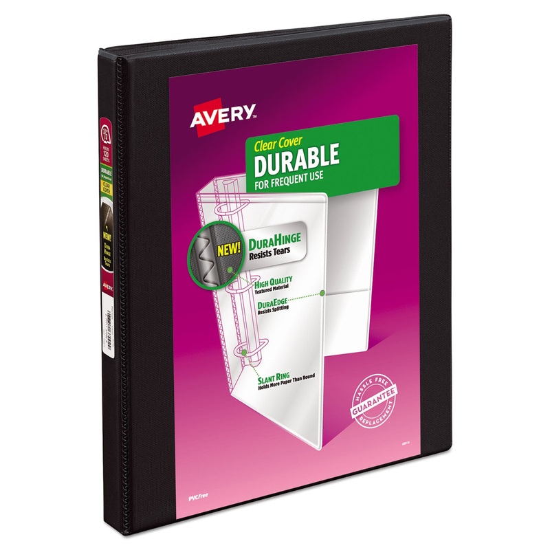 DURABLE VIEW BINDER WITH DURAHINGE AND SLANT RINGS, 3 RINGS, 0.5" CAPACITY, 11 X 8.5, BLACK