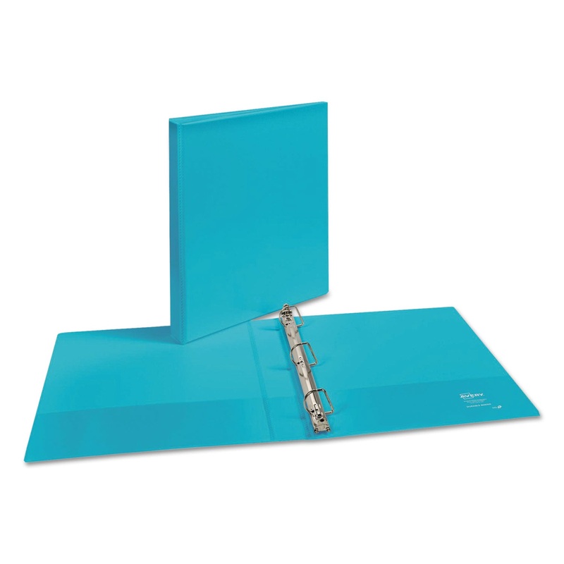 DURABLE VIEW BINDER WITH DURAHINGE AND SLANT RINGS, 3 RINGS, 1" CAPACITY, 11 X 8.5, AQUA
