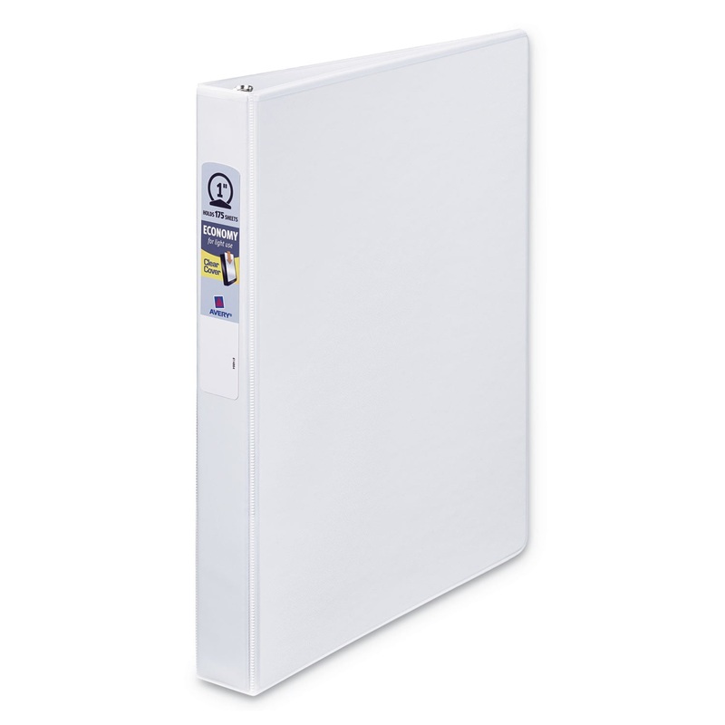 ECONOMY VIEW BINDER WITH ROUND RINGS , 3 RINGS, 1" CAPACITY, 11 X 8.5, WHITE