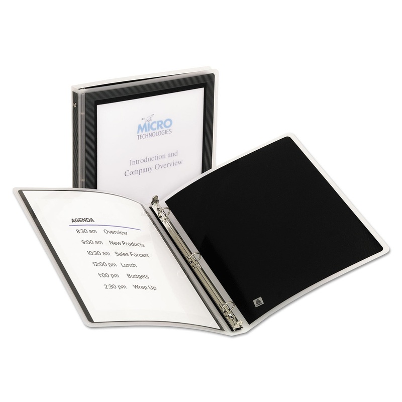 FLEXI-VIEW BINDER WITH ROUND RINGS, 3 RINGS, 0.5" CAPACITY, 11 X 8.5, BLACK