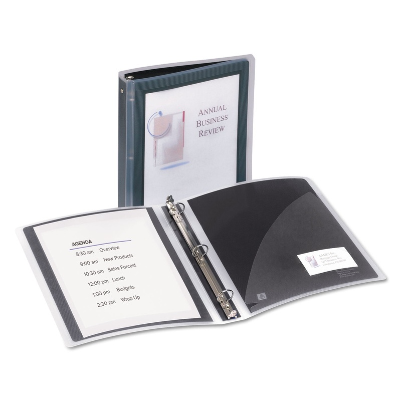 FLEXI-VIEW BINDER WITH ROUND RINGS, 3 RINGS, 1.5" CAPACITY, 11 X 8.5, BLACK