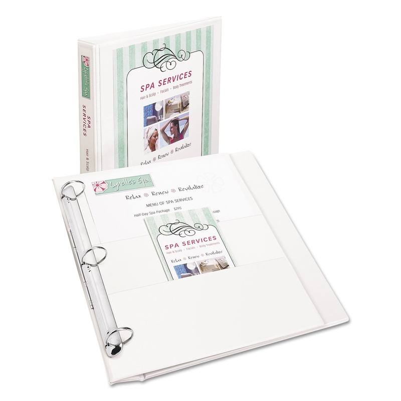 FLIP BACK 360 DURABLE VIEW BINDER WITH ROUND RINGS, 3 RINGS, 1" CAPACITY, 11 X 8.5, WHITE