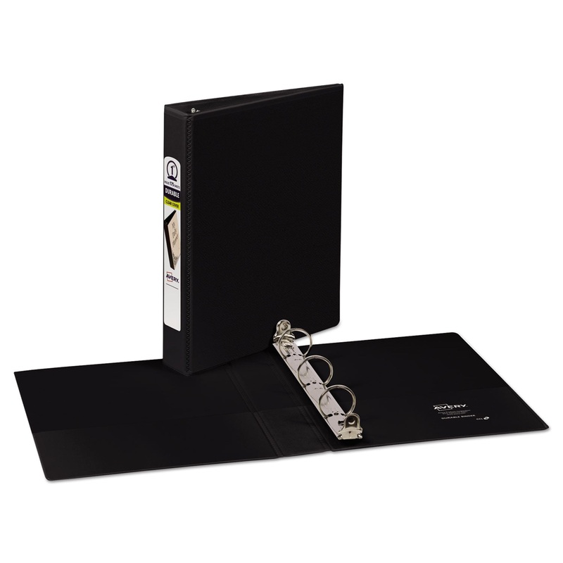 MINI SIZE DURABLE VIEW BINDER WITH ROUND RINGS, 3 RINGS, 1" CAPACITY, 8.5 X 5.5, BLACK